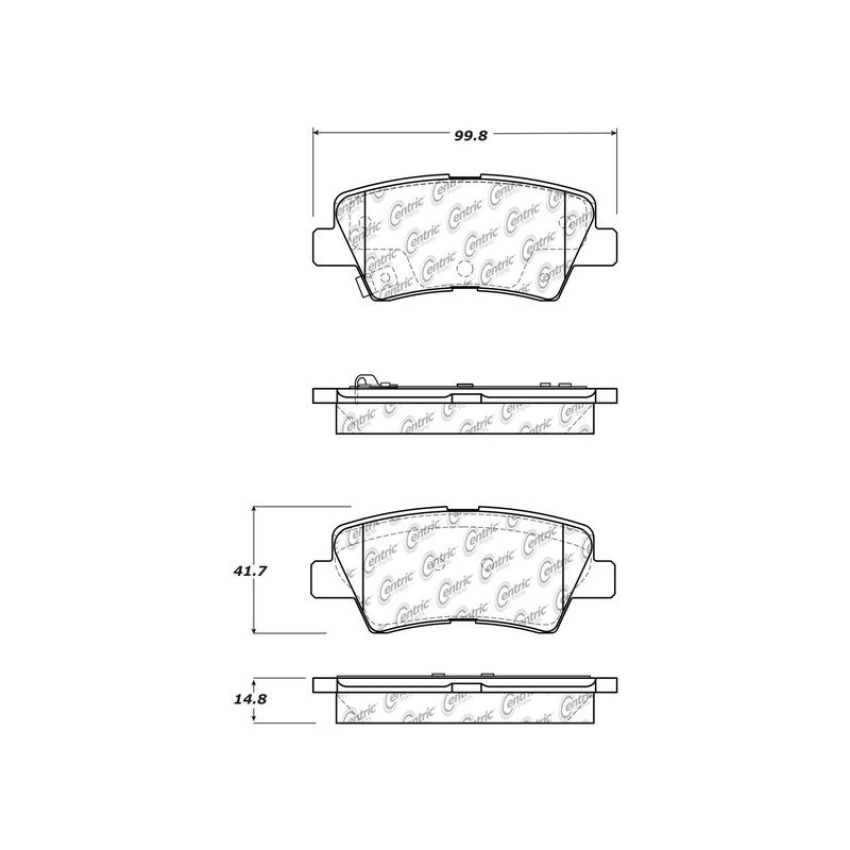 CENTRIC PARTS 301.15940 Centric Premium Ceramic Pads with Shims and  Hardware