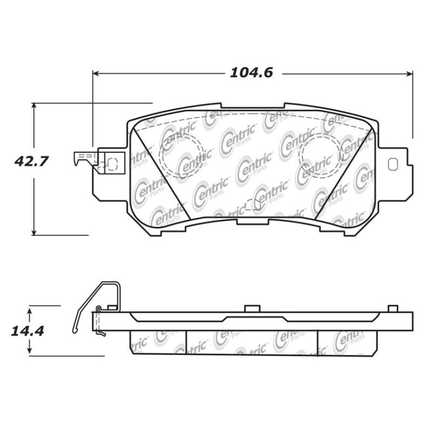 CENTRIC PARTS 301.16240 Centric Premium Ceramic Brake Pads with Shims and Hardware