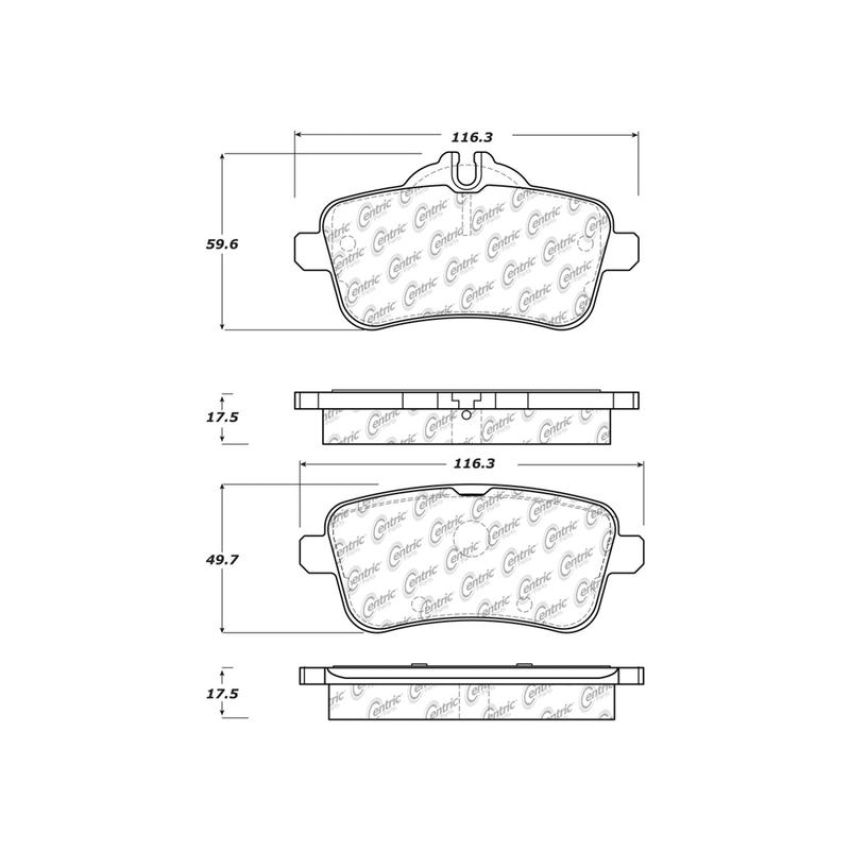 CENTRIC PARTS 301.16301 Centric Premium Ceramic Brake Pads with Shims and Hardware