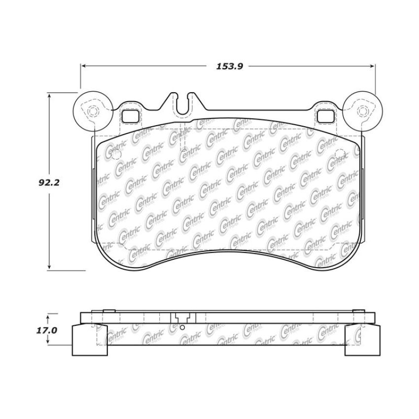 CENTRIC PARTS 301.16340 Centric Premium Ceramic Brake Pads with Shims and Hardware