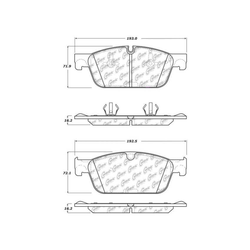 CENTRIC PARTS 301.16360 Centric Premium Ceramic Brake Pads with Shims