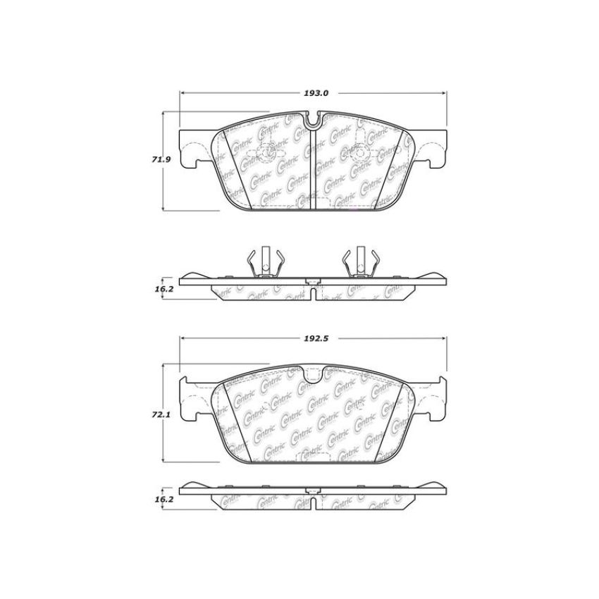 CENTRIC PARTS 301.16361 Centric Premium Ceramic Brake Pads with Shims