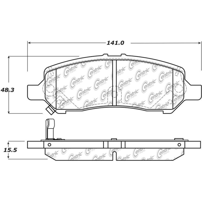 CENTRIC PARTS 301.16470 Centric Premium Ceramic Brake Pads with Shims and Hardware