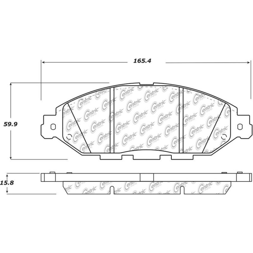 CENTRIC PARTS 301.16490 Centric Premium Ceramic Brake Pads with Shims and Hardware