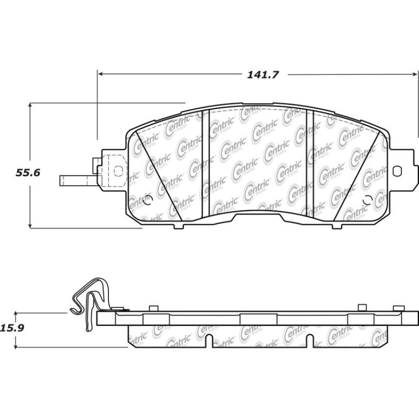 CENTRIC PARTS 301.16500 Centric Premium Ceramic Brake Pads with Shims and Hardware