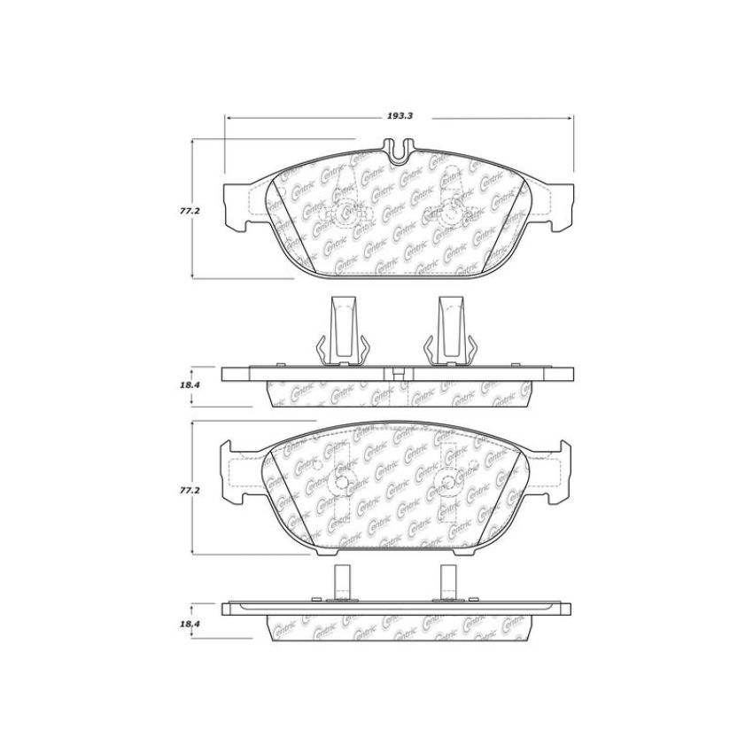 CENTRIC PARTS 301.16520 Centric Premium Ceramic Brake Pads with Shims
