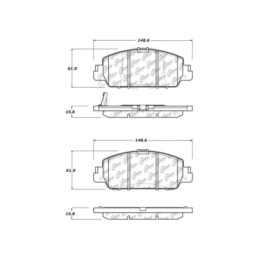 CENTRIC PARTS 301.16540 Centric Premium Ceramic Brake Pads with Shims and Hardware