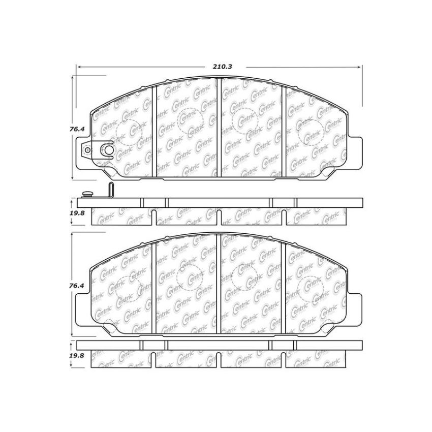 CENTRIC PARTS 301.16830 Centric Premium Ceramic Brake Pads with Shims and Hardware