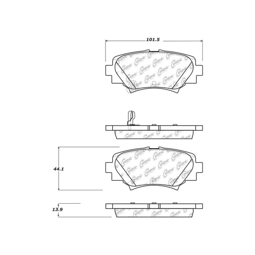 CENTRIC PARTS 301.17290 Centric Premium Ceramic Brake Pads with Shims and Hardware