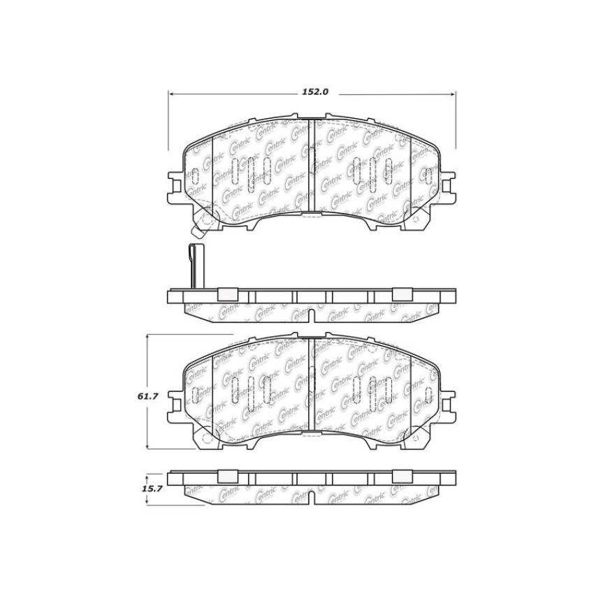 CENTRIC PARTS 301.17360 Centric Premium Ceramic Brake Pads with Shims and Hardware