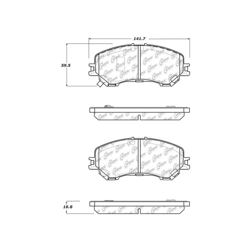 CENTRIC PARTS 301.17370 Centric Premium Ceramic Brake Pads with Shims and Hardware