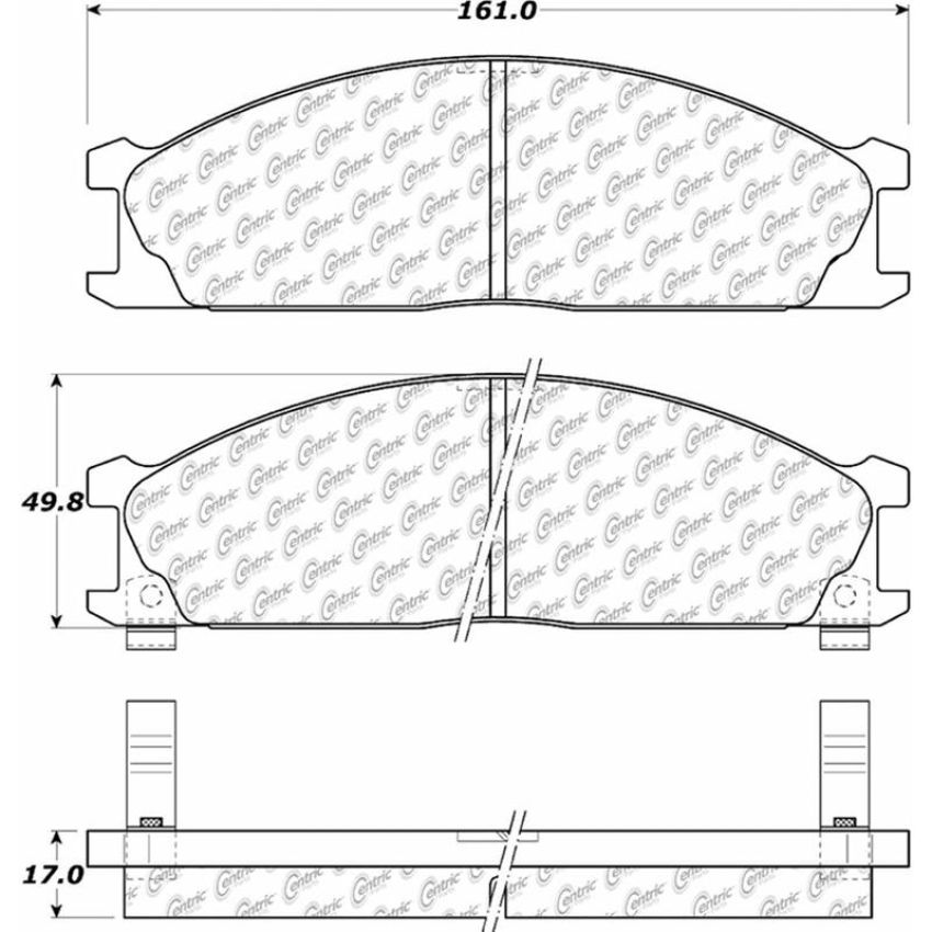 CENTRIC PARTS 306.03330 Centric Fleet Performance Brake Pads with Hardware