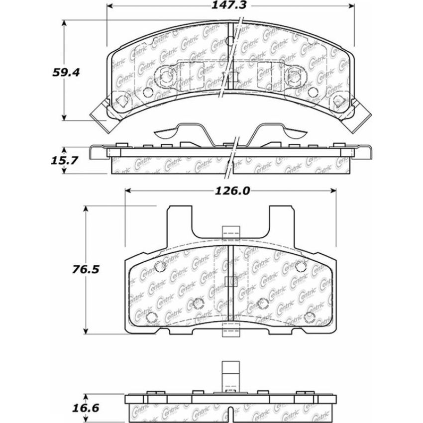 CENTRIC PARTS 306.03690 Centric Fleet Performance Brake Pads with Hardware