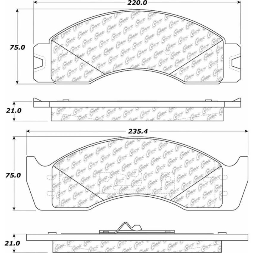 CENTRIC PARTS 306.04110 Centric Fleet Performance Brake Pads with Hardware