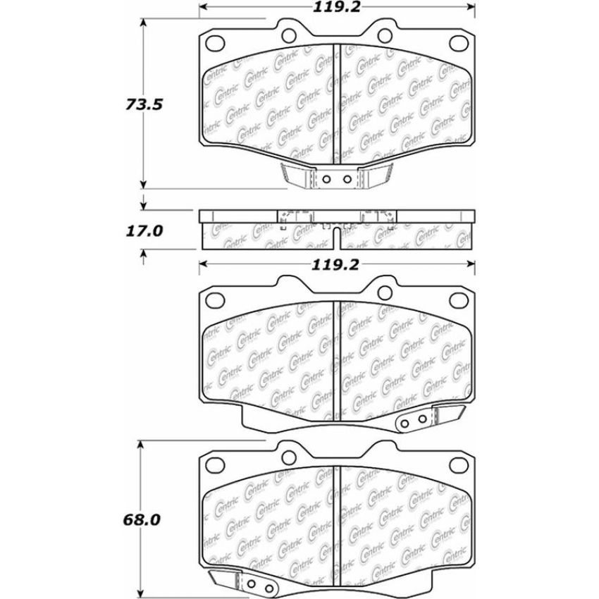 CENTRIC PARTS 306.04360 Centric Fleet Performance Brake Pads with Hardware