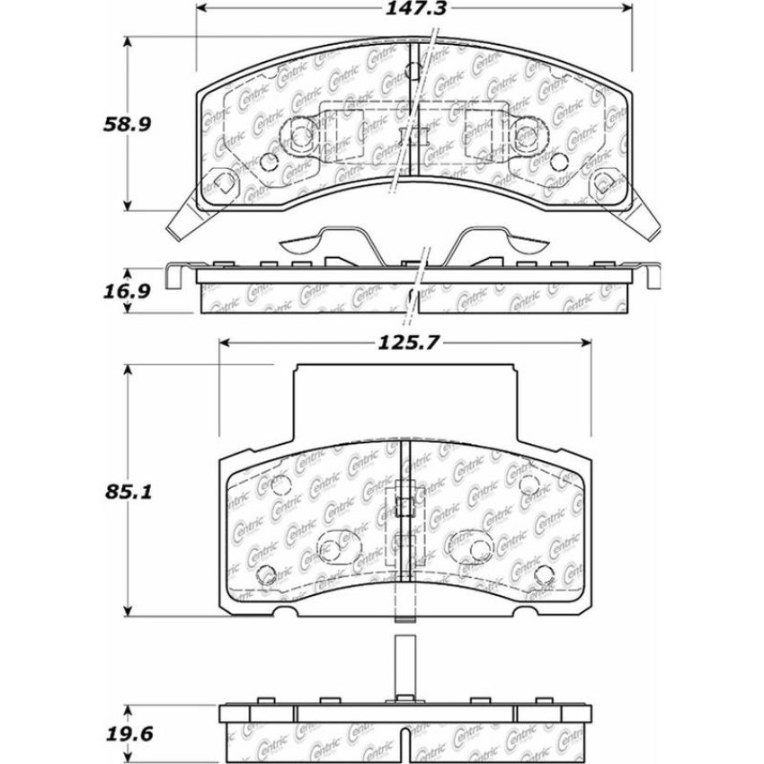 CENTRIC PARTS 306.04590 Centric Fleet Performance Brake Pads with Hardware