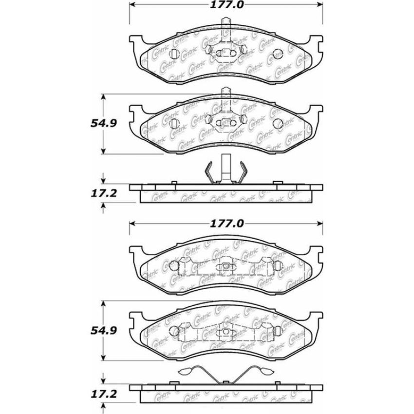 CENTRIC PARTS 306.04770 Centric Fleet Performance Brake Pads with Hardware