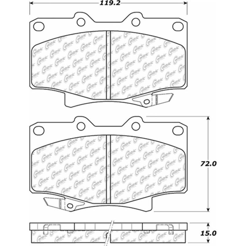CENTRIC PARTS 306.05020 Centric Fleet Performance Brake Pads with Hardware