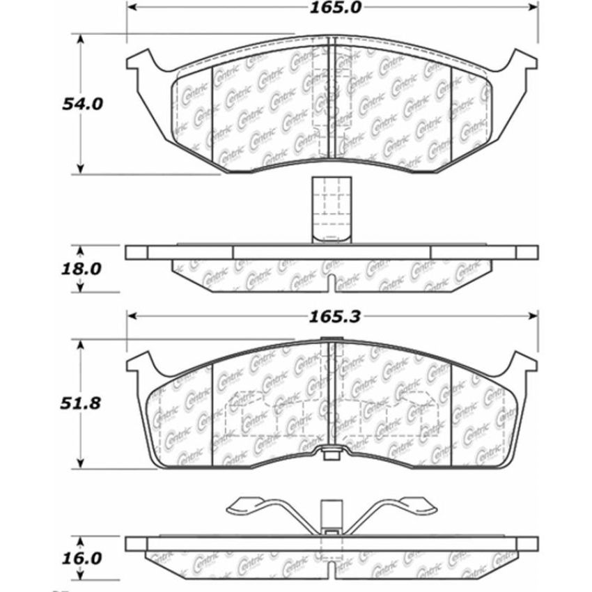 CENTRIC PARTS 306.05910 Centric Fleet Performance Brake Pads with Hardware