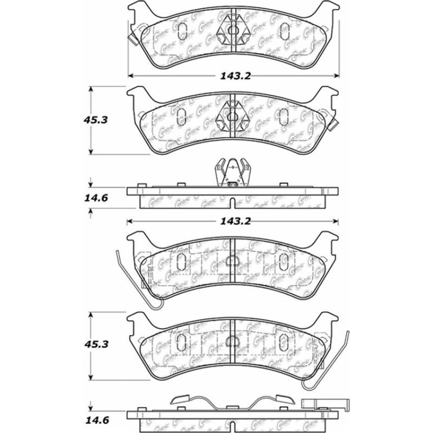 CENTRIC PARTS 306.06660 Centric Fleet Performance Brake Pads with Hardware
