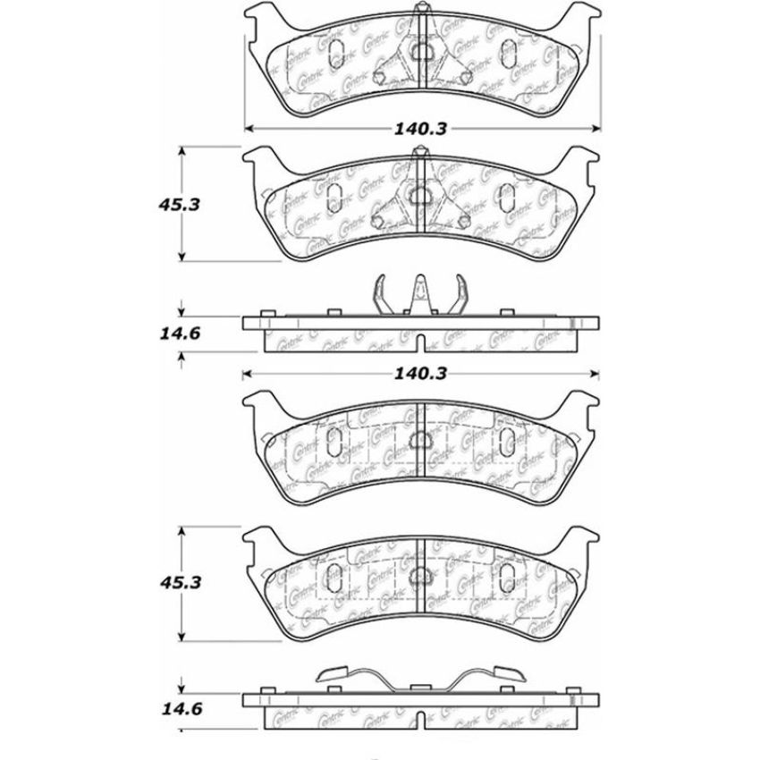 CENTRIC PARTS 306.06670 Centric Fleet Performance Brake Pads with Hardware