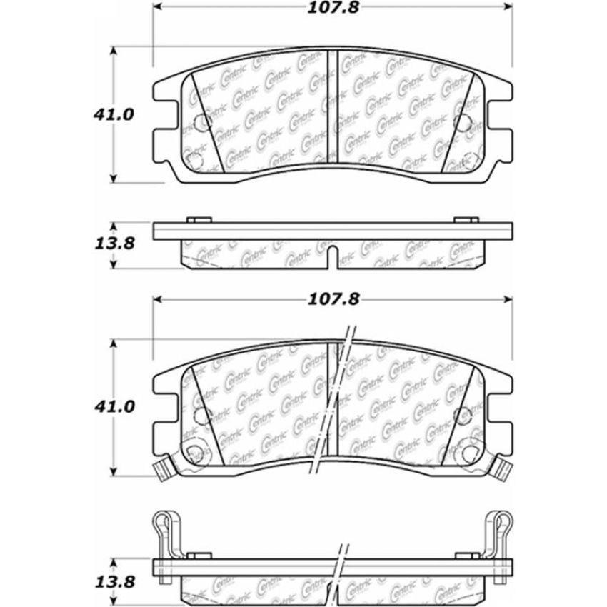 CENTRIC PARTS 306.06980 Centric Fleet Performance Brake Pads with Hardware