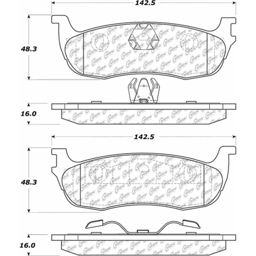 CENTRIC PARTS 306.07110 Centric Fleet Performance Brake Pads with Hardware