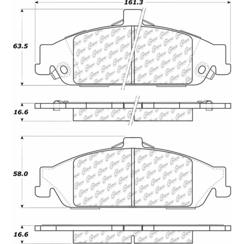 CENTRIC PARTS 306.07270 Centric Fleet Performance Brake Pads with Hardware
