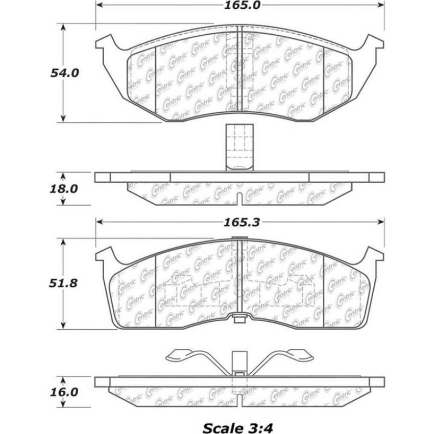 CENTRIC PARTS 306.07300 Centric Fleet Performance Brake Pads with Hardware