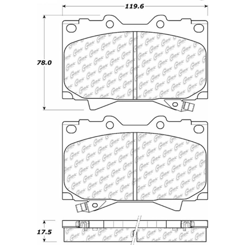 CENTRIC PARTS 306.07720 Centric Fleet Performance Brake Pads with Hardware
