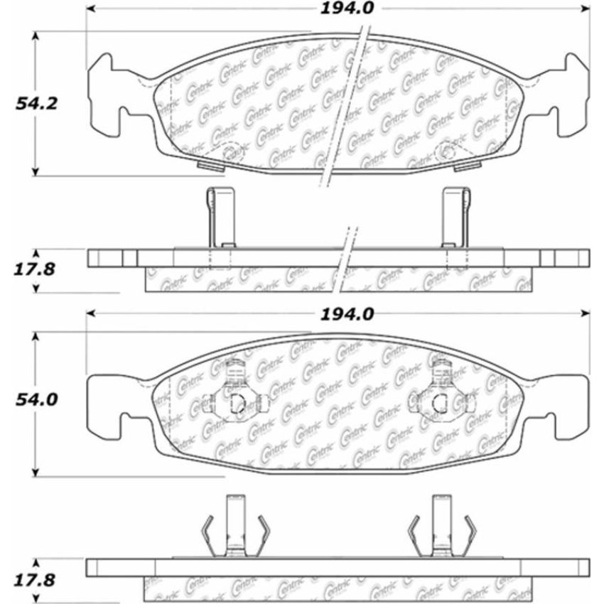 CENTRIC PARTS 306.07900 Centric Fleet Performance Brake Pads with Hardware