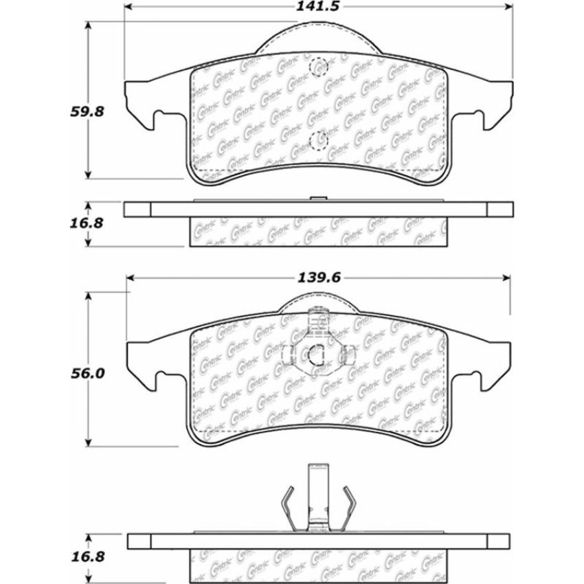 CENTRIC PARTS 306.07910 Centric Fleet Performance Brake Pads with Hardware