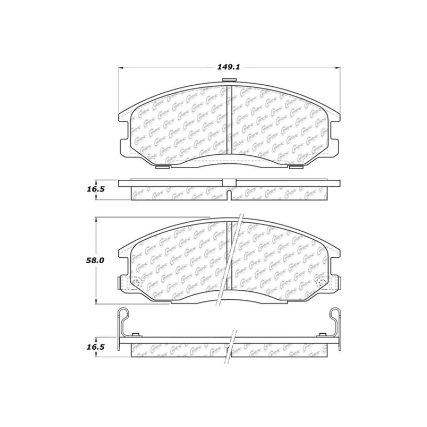 CENTRIC PARTS 306.08640 Centric Fleet Performance Brake Pads with Hardware