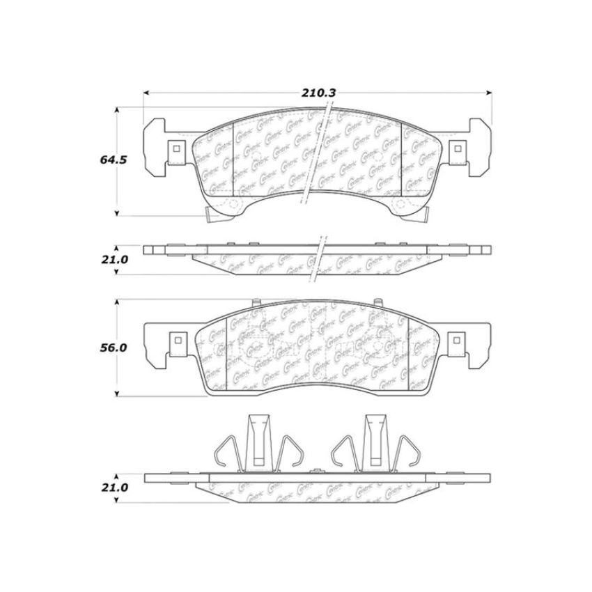 CENTRIC PARTS 306.09340 Centric Fleet Performance Brake Pads with Hardware