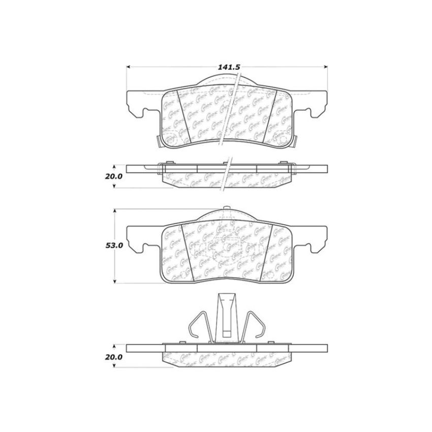 CENTRIC PARTS 306.09350 Centric Fleet Performance Brake Pads with Hardware