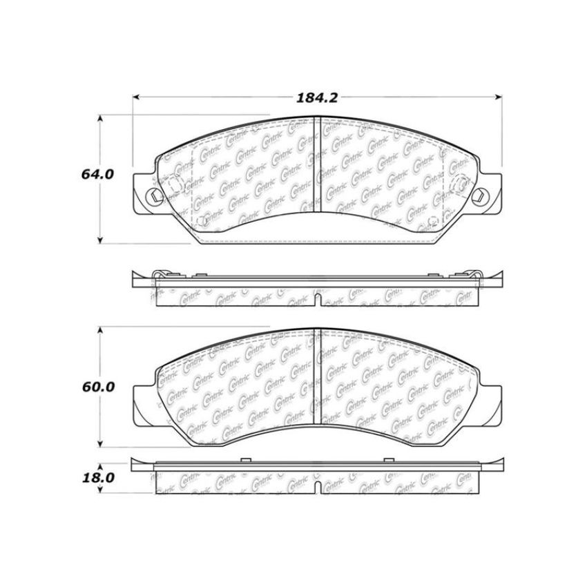 CENTRIC PARTS 306.10920 Centric Fleet Performance Brake Pads with Hardware