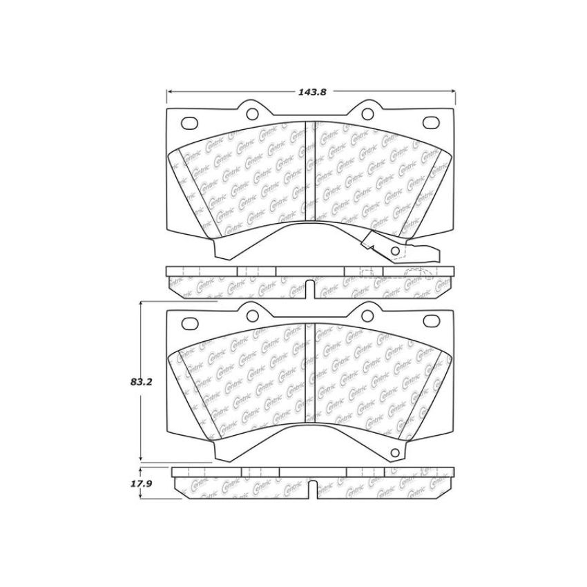 CENTRIC PARTS 306.13030 Centric Fleet Performance Brake Pads with Hardware