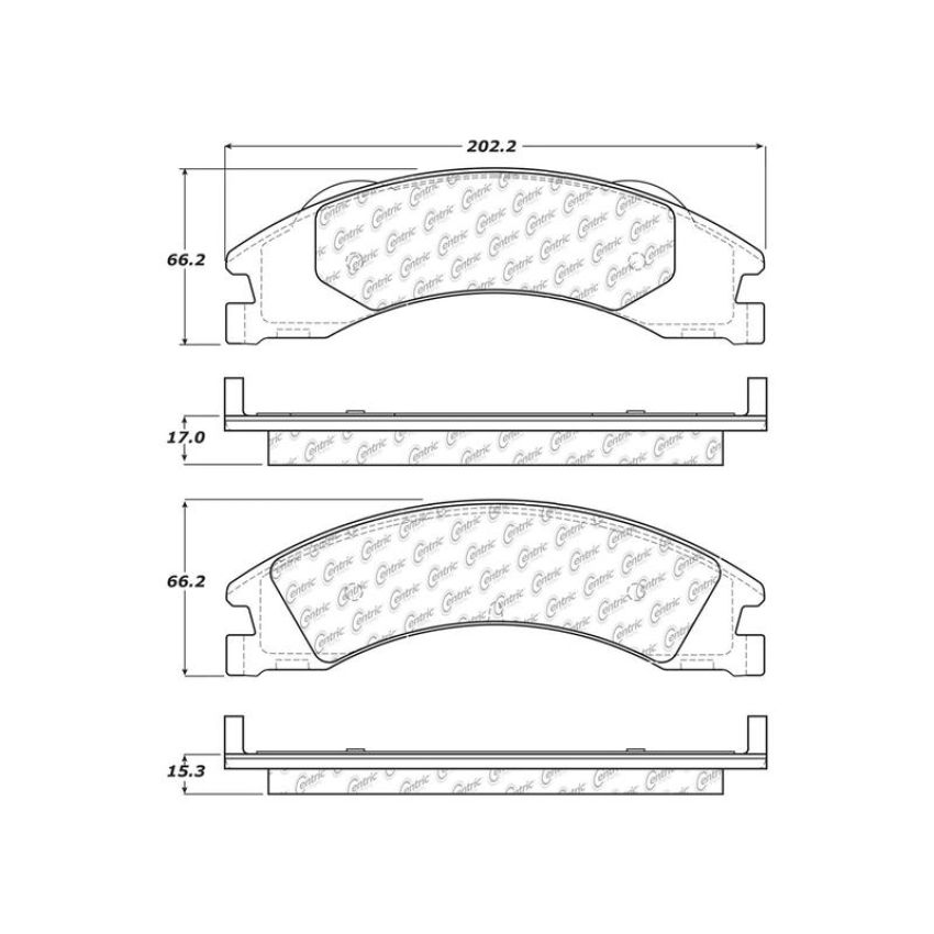 CENTRIC PARTS 306.13290 Centric Fleet Performance Brake Pads with Hardware