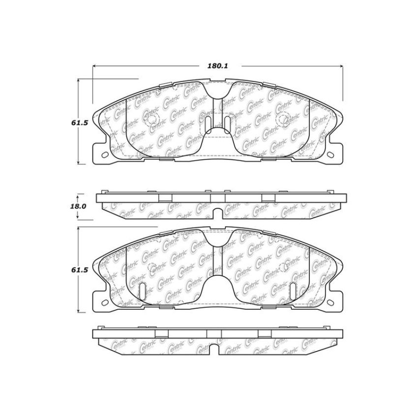 CENTRIC PARTS 306.16110 Centric Fleet Performance Brake Pads with Hardware