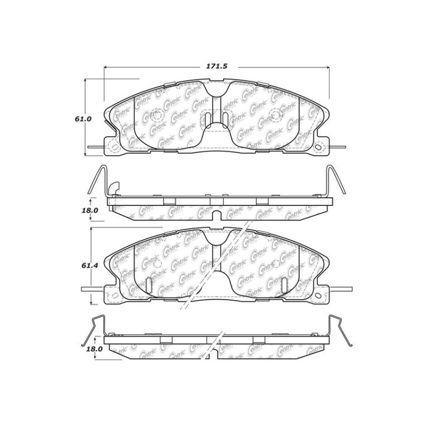 CENTRIC PARTS 306.16111 Centric Fleet Performance Brake Pads with Hardware