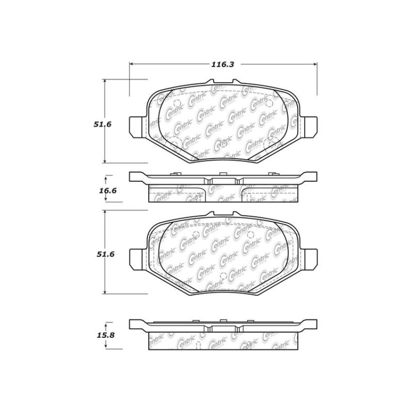 CENTRIC PARTS 306.16120 Centric Fleet Performance Brake Pads with Hardware