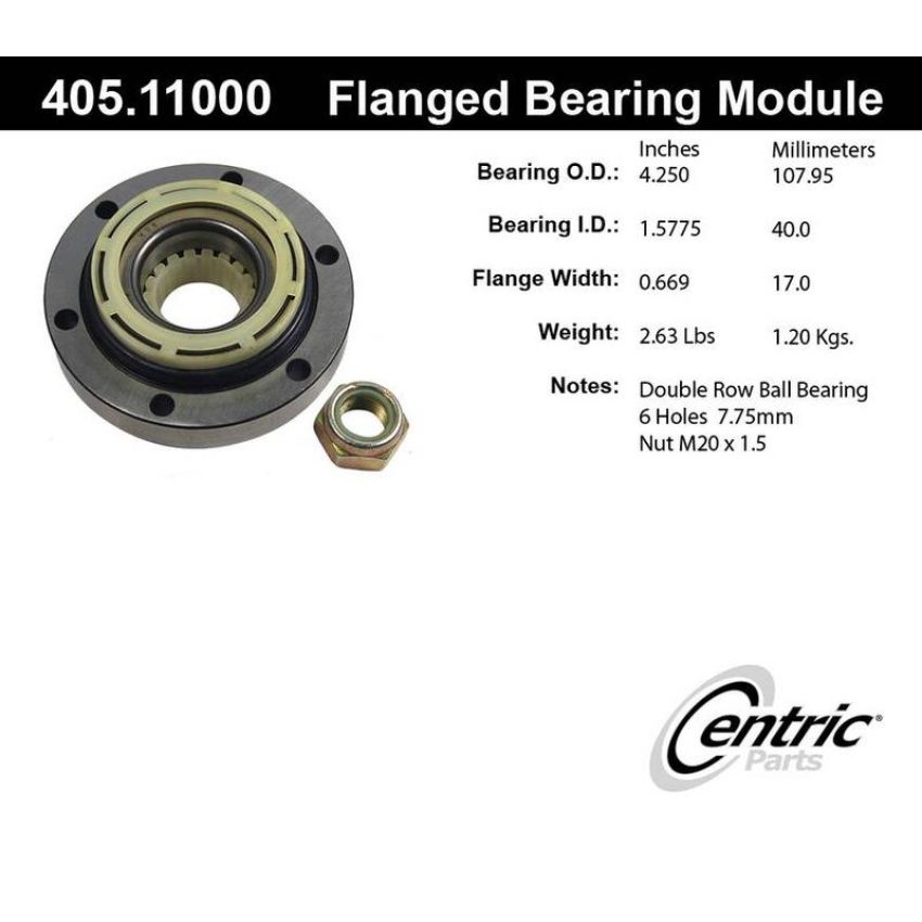 CENTRIC PARTS 405.11000 Centric Premium Flanged Wheel Bearing Module