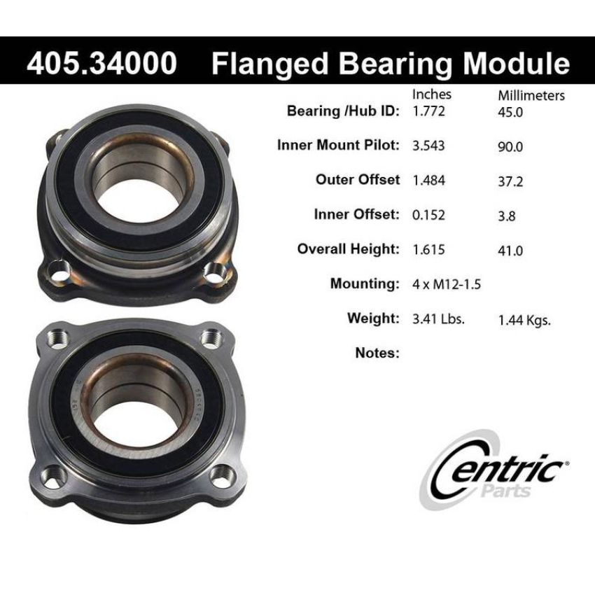 CENTRIC PARTS 405.34000 Centric Premium Flanged Wheel Bearing Module
