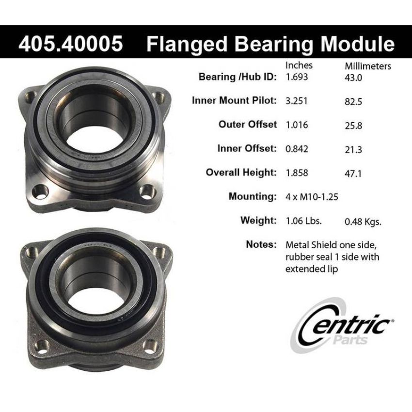 CENTRIC PARTS 405.40005 Centric Premium Flanged Wheel Bearing Module