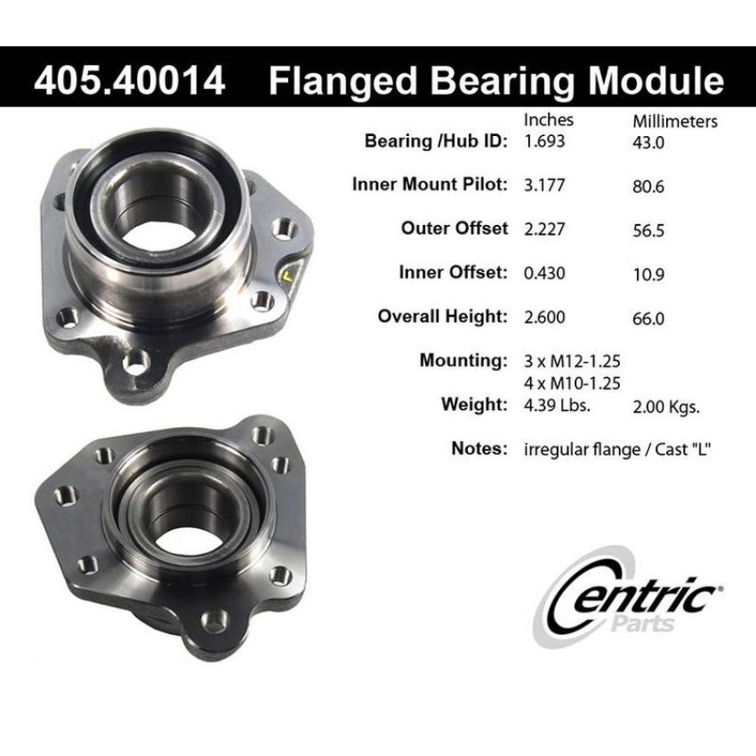 CENTRIC PARTS 405.40014 Centric Premium Flanged Wheel Bearing Module