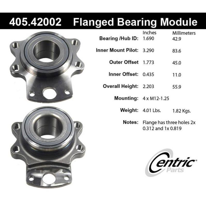 CENTRIC PARTS 405.42002 Centric Premium Flanged Wheel Bearing Module