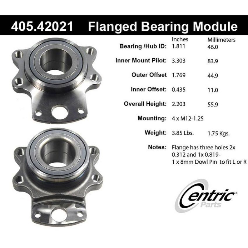 CENTRIC PARTS 405.42021 Centric Premium Flanged Wheel Bearing Module