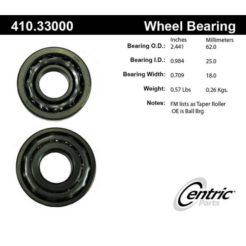 CENTRIC PARTS 410.33000 Centric Premium Wheel Bearing and Race Set