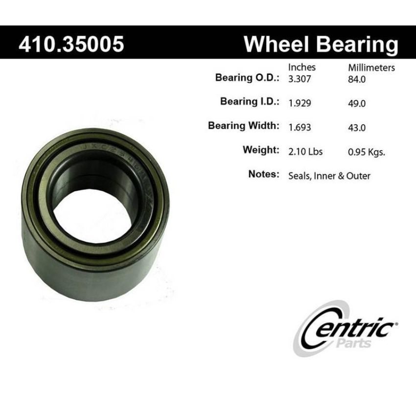 CENTRIC PARTS 410.35005 Centric Premium Wheel Bearing and Race Set
