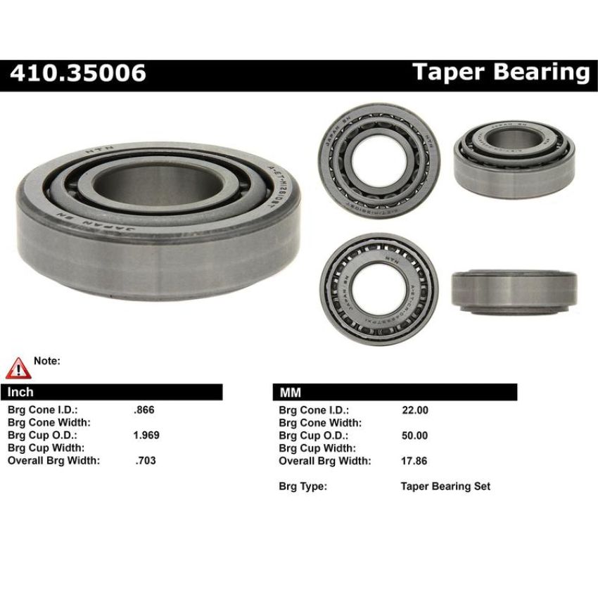 CENTRIC PARTS 410.35006 Centric Premium Wheel Bearing and Race Set